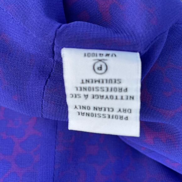 Diane Von Furstenberg Leopard Print Silk Blend Fit & Flare Dress Red Blue Size 6 - Picture 10 of 10